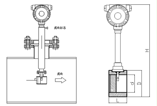 插入式流量计安装结构图